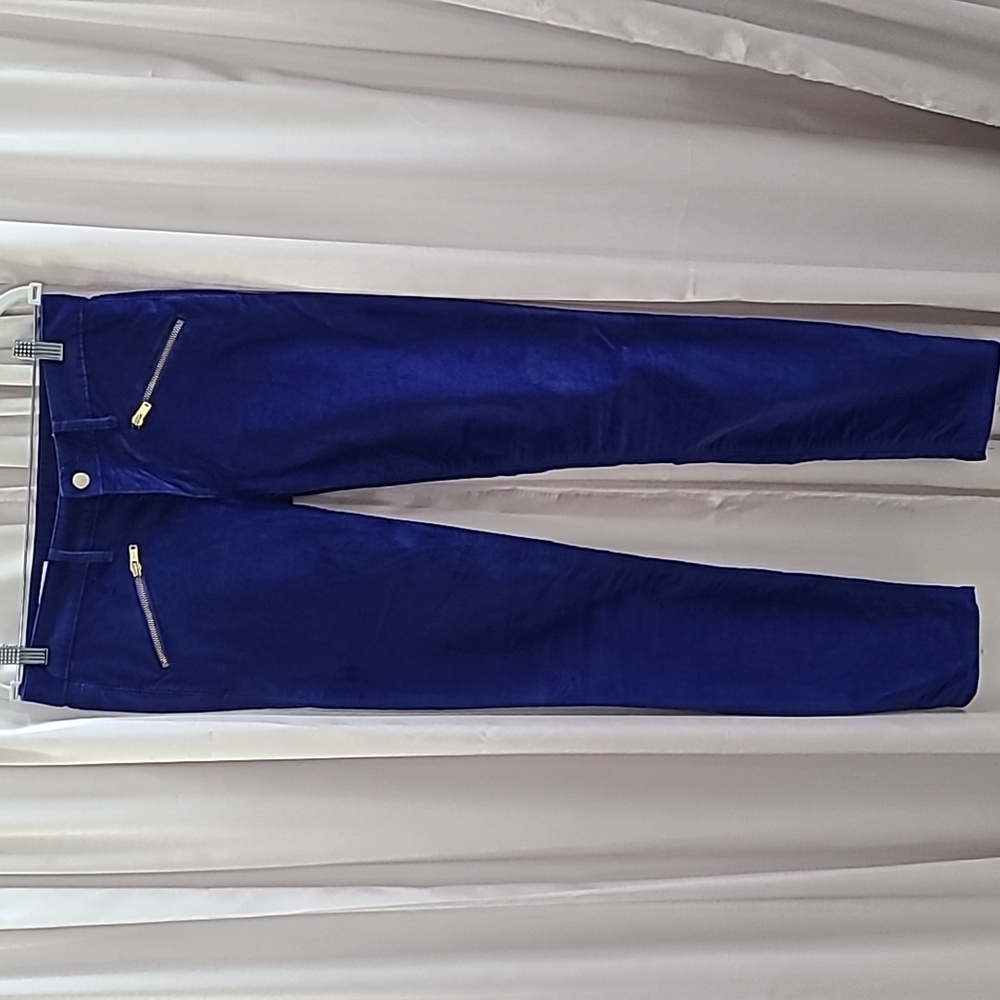 GAP Royal Blue Velvet Skinny Pants with Zip Pockets